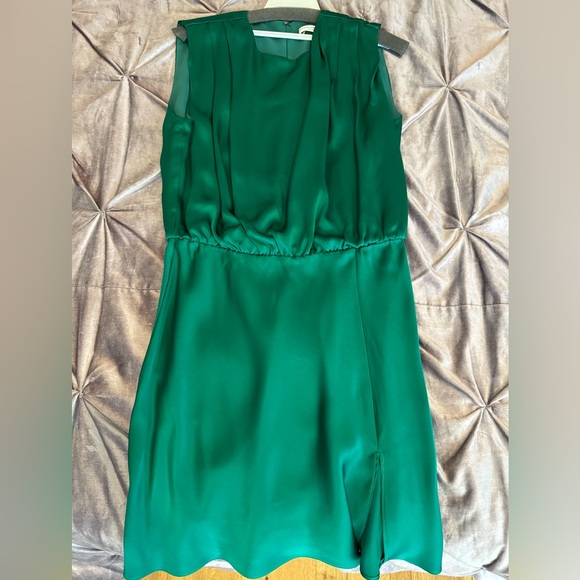 Dark Green silk dress - Picture 2 of 2